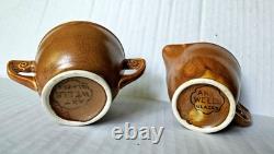 1930 Homer Laughlin Wells Art Demitasse Cafe Pot Sugar Creamer 4 Cups 5 Saucers