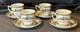 1930's Myott Staffordshire England Set Of 4 Carlton Demitasse Cups & Saucers Htf