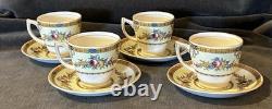1930's Myott Staffordshire England Set Of 4 Carlton Demitasse Cups & Saucers HTF