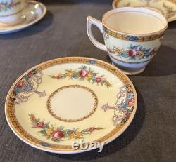 1930's Myott Staffordshire England Set Of 4 Carlton Demitasse Cups & Saucers HTF