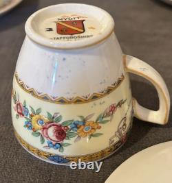 1930's Myott Staffordshire England Set Of 4 Carlton Demitasse Cups & Saucers HTF