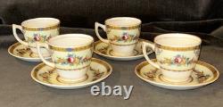 1930's Myott Staffordshire England Set Of 4 Carlton Demitasse Cups & Saucers HTF