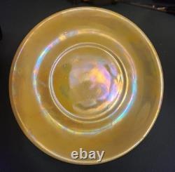 1940s Yellow Iridescent Bavarian Lusterware Demitasse Cups and Saucers