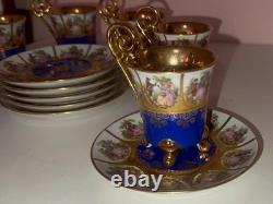 1950s-1970s Vintage West German Porcelain Demitasse Set of 6