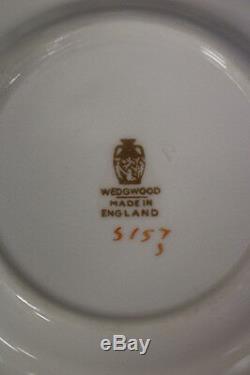 19pc Wedgwood GREEN & PLATINUM BANDS #5157 Demitasse Cup & Saucer Set, England