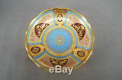 19th Cent Royal Vienna Style Hand Painted Courting Couple Demitasse Cup & Saucer