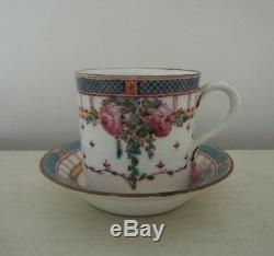 19th c. Royal Worcester Demitasse or Espresso Set Pot Cake Plate Cups & Saucers