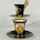 2 Antique C1890 Austrian Royal Vienna Demitasse Espresso Cup & Saucer Gold Gilt