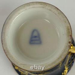 2 Antique c1890 Austrian Royal Vienna Demitasse Espresso Cup & Saucer Gold Gilt