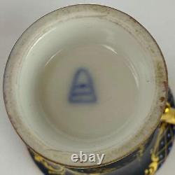 2 Antique c1890 Austrian Royal Vienna Demitasse Espresso Cup & Saucer Gold Gilt