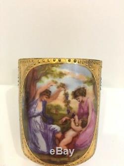 2 Carlsbad Vienna Style Items Demitasse Cup No Saucer with Lady Cherubs & 1 Plate