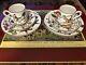 2 Crown Staffordshire Hunting Scene Demitasse Cups Saucers And Sandwich Plates