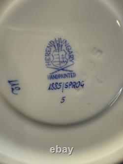 2 Herend Sprog (Petite Sevres Roses) Demistasse Cups & Saucers 24kt gold trim
