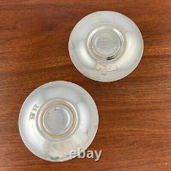 2 La Paglia International Sterling Silver Porcelain Demitasse Cups Saucers #118