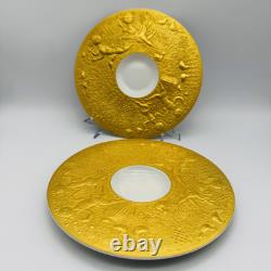 (2) Pair of Rosenthal 24k Gold Demitasse Cup Saucer Sets Bjorn Wiinblad Mint (C)