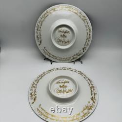 (2) Pair of Rosenthal 24k Gold Demitasse Cup Saucer Sets Bjorn Wiinblad Mint (C)