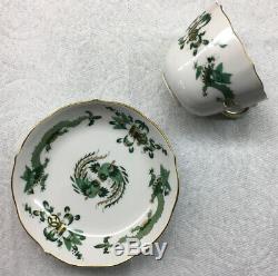 2 Piece Lot MEISSEN Porcelain Green Dragon Demitasse Cup & Saucer FIRST Quality