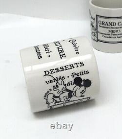 2 Rare Vintage Disneyland Paris Walts French Menu Demitasse Cups Saucers Disney