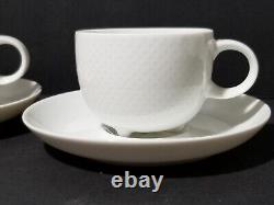 2 Rosenthal Demitasse Cup & Saucers Century White Footed Tapio Wirkkala