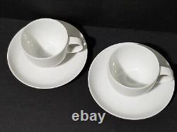 2 Rosenthal Demitasse Cup & Saucers Century White Footed Tapio Wirkkala