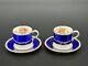 (2) Royal Crown Derby Cobalt Floral Demitasse Cups Saucers A300 Cuthbert Gresley