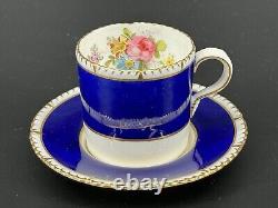 (2) Royal Crown Derby Cobalt Floral Demitasse Cups Saucers A300 Cuthbert Gresley