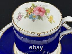 (2) Royal Crown Derby Cobalt Floral Demitasse Cups Saucers A300 Cuthbert Gresley