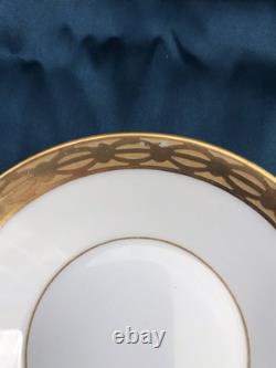 2 Set Antique Nymphenburg Porcelain Demitasse Cups & Saucers Gold Pattern NICE