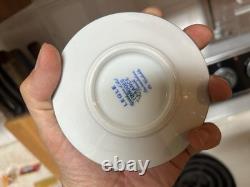 2 Sets Vintage Limoges Cobalt Blue & Gold Porcelain Demitasse Cups & Saucers VGC