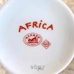 2 Sets x Authentic HERMES Paris Demitasse Cup & Saucer Tableware AFRICA ORANGE