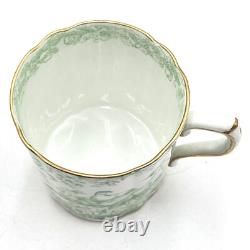 2 VTG 1940s Royal Crown Derby Green Aves Birds Demitasse Cup & Saucer Sets