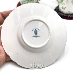 2 VTG 1940s Royal Crown Derby Green Aves Birds Demitasse Cup & Saucer Sets