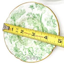 2 VTG 1940s Royal Crown Derby Green Aves Birds Demitasse Cup & Saucer Sets