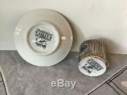 #2 Vintage GRECA Fornasetti Italian Pottery Demitasse Cup Saucer