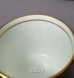 2 x Aynsley GEORGIAN COBALT SMOOTH Flat Demitasse Cup Saucer Sets 7348 READ #2