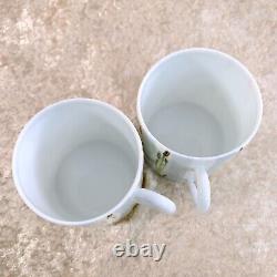 2 x HERMES Demitasse Coffee Cup & Saucer Les Matins De L'etang Porcelain withCase