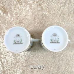 2 x HERMES Demitasse Coffee Cup & Saucer Les Matins De L'etang Porcelain withCase