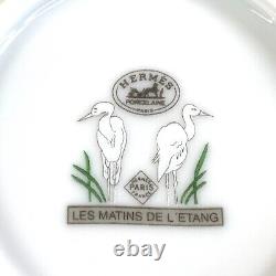 2 x HERMES Demitasse Coffee Cup & Saucer Les Matins De L'etang Porcelain withCase