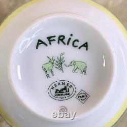 2 x HERMES Paris Demitasse Cup & Saucer Porcelain Tableware AFRICA GREEN