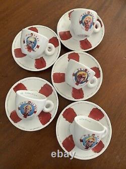 2005 Illy Art Collection Julian Schanbel Chuck Demitasse cups & saucers set of10