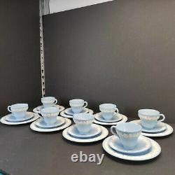 24 Pcs Wedgwood Queensware Blue Demitasse Cups & Saucers & Bread Plates