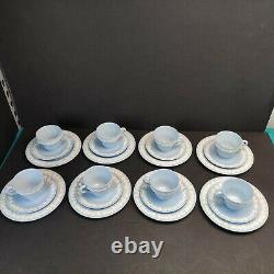 24 Pcs Wedgwood Queensware Blue Demitasse Cups & Saucers & Bread Plates