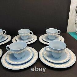 24 Pcs Wedgwood Queensware Blue Demitasse Cups & Saucers & Bread Plates