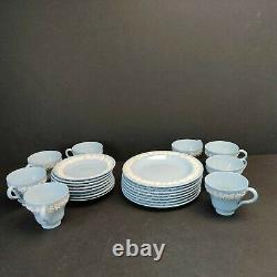 24 Pcs Wedgwood Queensware Blue Demitasse Cups & Saucers & Bread Plates