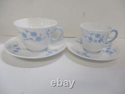 25 Pcs Spode Geisha Light Blue Blanche de Chine Cups Saucers Demitasse