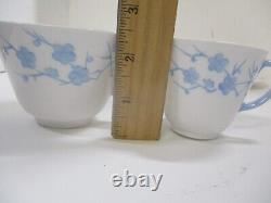 25 Pcs Spode Geisha Light Blue Blanche de Chine Cups Saucers Demitasse