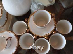 25 Pcs Tressemann and Vogt T&V Limoges Chocolate Set with Demitasse Cups Saucers