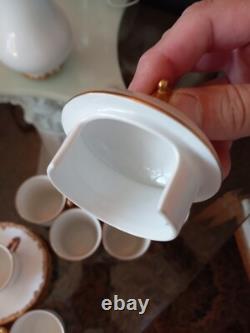 25 Pcs Tressemann and Vogt T&V Limoges Chocolate Set with Demitasse Cups Saucers