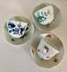 3 Antique Meissen Demitasse Cups & Saucers, Hand Painted, 1920s