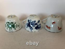 3 Antique Meissen Demitasse Cups & Saucers, Hand Painted, 1920s